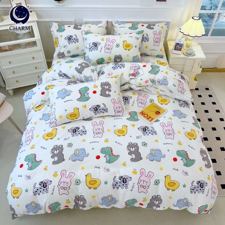 CHARM ชุดผ้าปูที่นอน 3.5ฟุต 3ชิ้น FLUFFY ผ้า COTTON คอลเลคชั่น DREAMY ลาย HAPPY ZOO ไม่รวมผ้านวม_9
